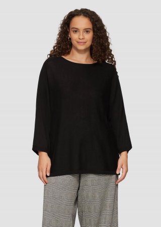 s.Oliver Strickpullover mit Fledermausarm - schwarz