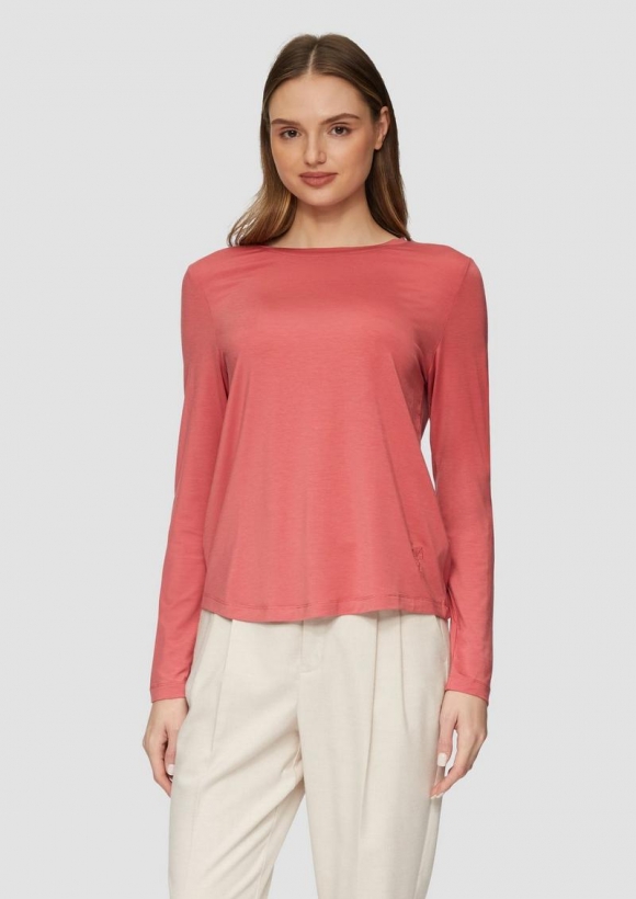 s.Oliver Longsleeve aus Lyocellmix - papaya