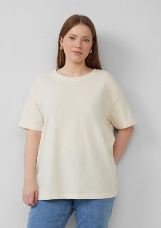s.Oliver Uni-Shirt im Loose Fit - helles sand
