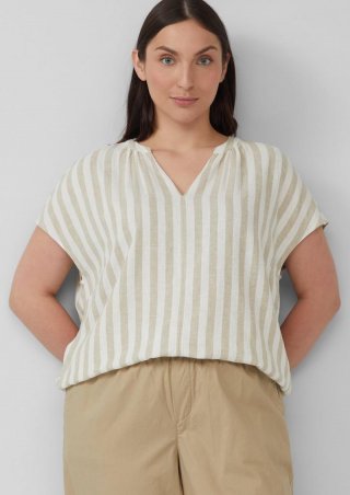 s.Oliver Bluse aus Leinenmix - hellbraun
