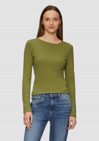 s.Oliver Langarm-Shirt im Slim Fit - guacamole