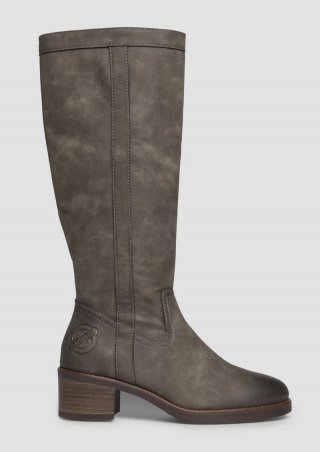 s.Oliver Stiefel mit Blockabsatz in Leder-Optik - braun