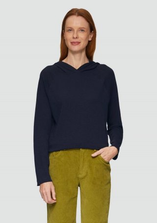 s.Oliver Weiches Jerseyshirt mit Flammgarnstruktur - navy