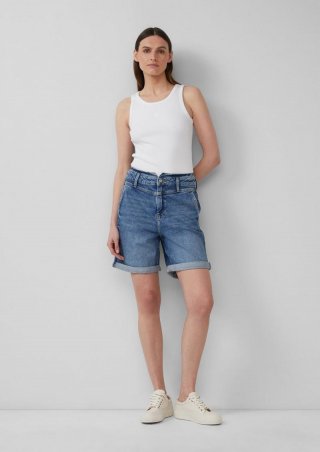 s.Oliver Bermuda-Jeans / Relaxed Fit / High Rise / Barrel Leg - blau