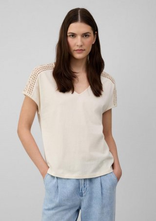 s.Oliver T-Shirt im Relaxed Fit mit Häkelspitze - beige