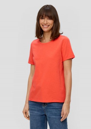 s.Oliver T-Shirt mit Seitennähten - hellorange