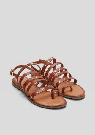 s.Oliver Riemchen-Sandalen aus Echtleder - dunkelbraun