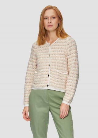 s.Oliver Cardigan in Boucléoptik - perlmuttrosa
