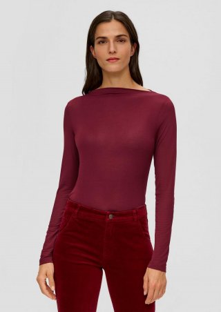 s.Oliver Leicht durscheinendes Longsleeve - bordeaux
