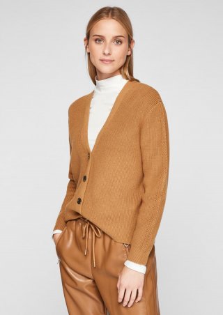 s.Oliver Cardigan aus Baumwollmix - sandstein