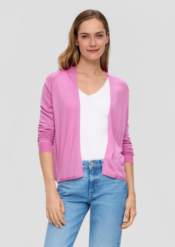 s.Oliver Feinstrick-Cardigan aus reiner Viskose - rosa