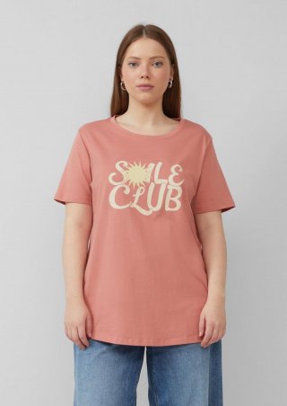 s.Oliver Baumwollshirt mit Frontprint - papaya