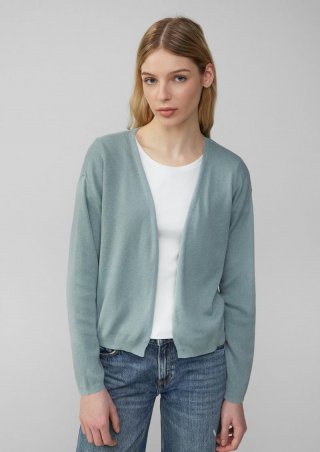 s.Oliver Strickjacke mit überschnittener Schulter - salbeigrün