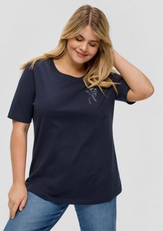 s.Oliver T-Shirt mit Print-Detail - navy