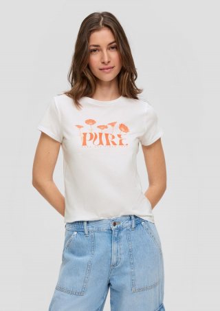 s.Oliver T-Shirt mit Frontprint - weiß