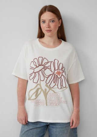 s.Oliver T-Shirt mit Frontprint - creme