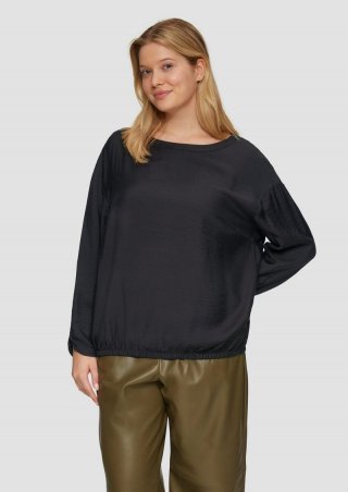 s.Oliver Viskose-Bluse mit elastischem Saum - schwarz