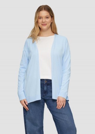 s.Oliver Offene Strickjacke aus Viskosemix - hellblau