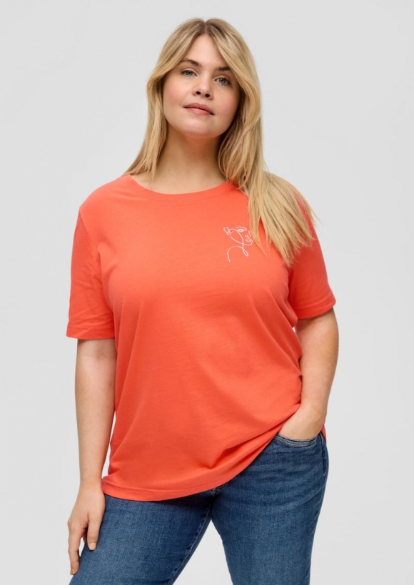s.Oliver T-Shirt mit Print-Detail - orange