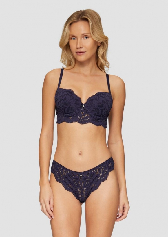 s.Oliver String aus Spitze mit Cut-out-Detail - himbeere