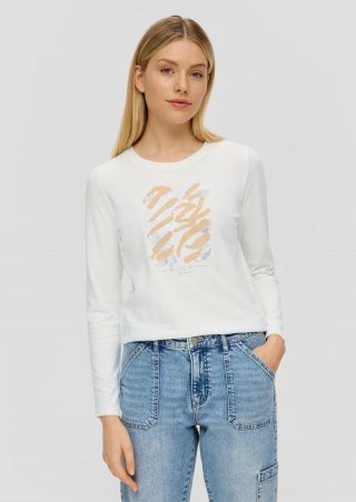 s.Oliver Longsleeve mit Effektprint - ecru