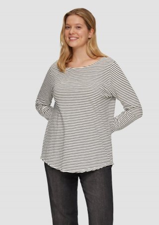 s.Oliver Longsleeve mit Flammgarnstruktur und Rundhalsausschnitt - creme