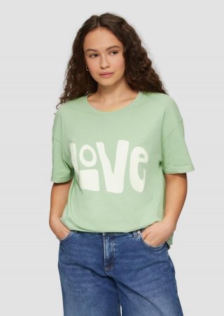 s.Oliver Printshirt mit überschnittener Schulter - minze