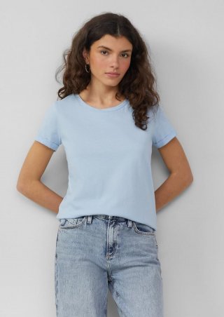 s.Oliver Baumwollshirt mit Rundhalsausschnitt - hellblau