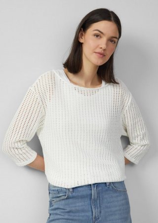 s.Oliver Luftiges T-Shirt im Relaxed Fit - creme
