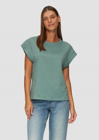 s.Oliver T-Shirt mit überschnittenen Schultern - salbeigrün