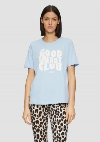s.Oliver T-Shirt aus Baumwolle mit Frontprint - hellblau