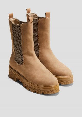 s.Oliver Halbhohe Chelsea Boots - cognac
