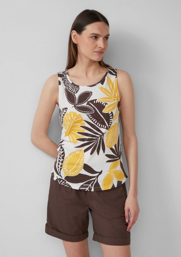 s.Oliver Top mit dekorativem Cut-out - ecru