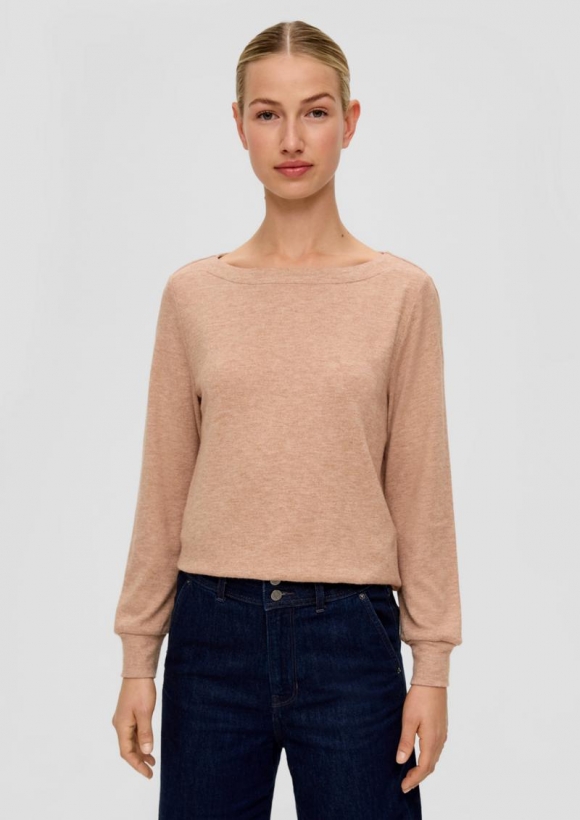 s.Oliver Longsleeve aus Viskosemix - sandstein