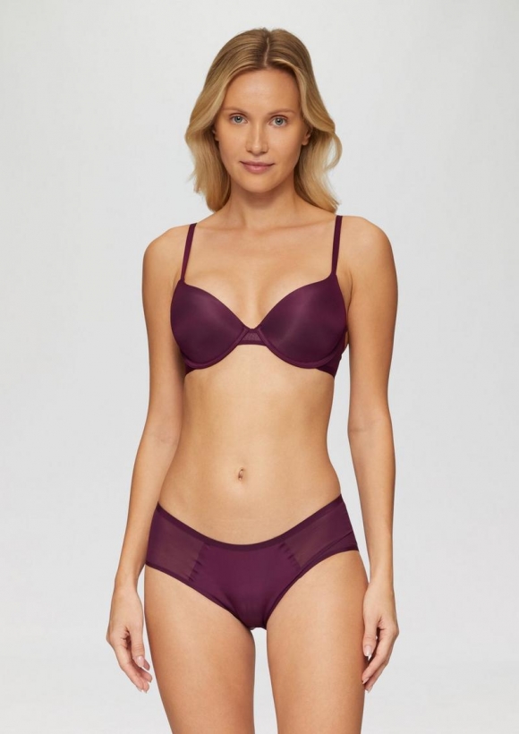 s.Oliver Bügel-BH in glänzender Optik - aubergine