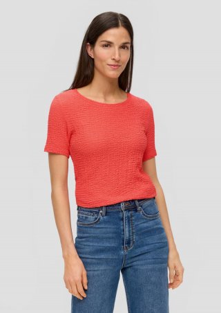 s.Oliver T-Shirt aus Strukturjersey - koralle