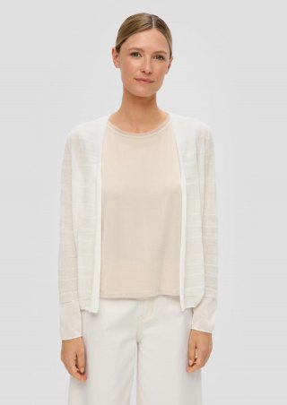 s.Oliver Cardigan mit Musterstruktur - creme