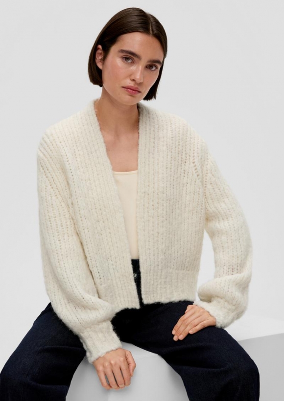 s.Oliver Cardigan aus Wollmix - natur