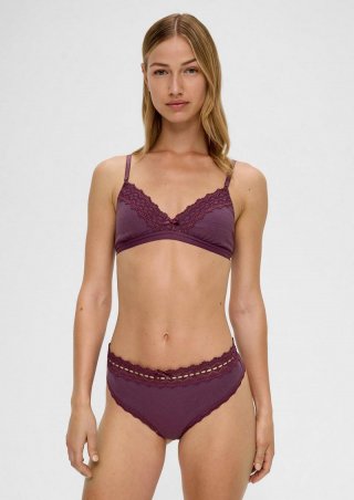 s.Oliver Bralette aus Rippware - aubergine