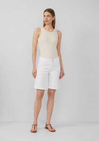 s.Oliver Jeans-Bermuda Karolin / Straight Fit / Mid Rise / Straight Leg - weiß