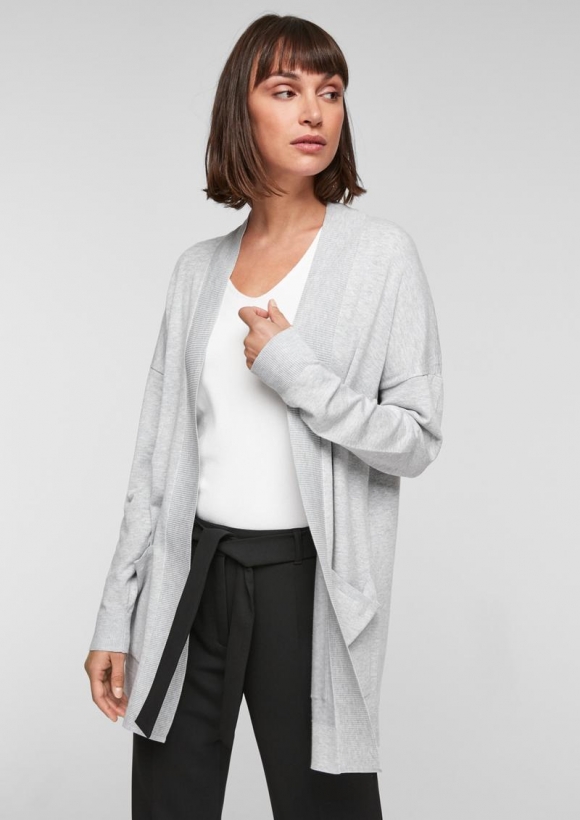 s.Oliver Cardigan aus Feinstrick - taubengrau