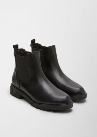 s.Oliver Stiefel im Lederlook - schwarz