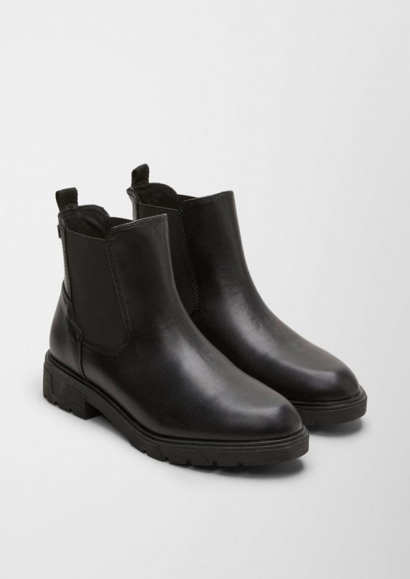 s.Oliver Stiefel im Lederlook - schwarz