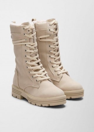 s.Oliver Winterstiefel mit Teddyplüsch - beige