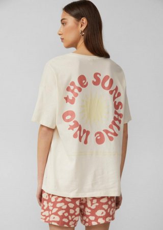 s.Oliver Baumwollshirt mit Rückenprint - helles sand