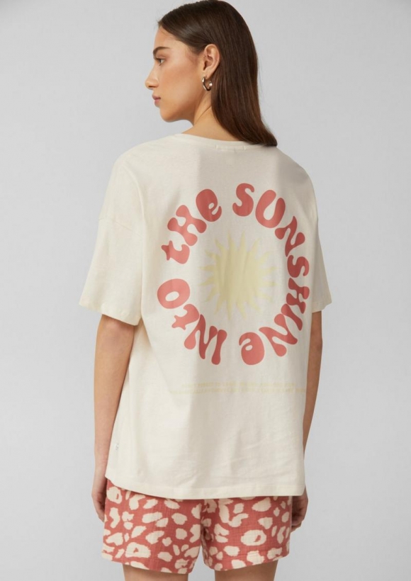 s.Oliver Baumwollshirt mit Rückenprint - helles sand