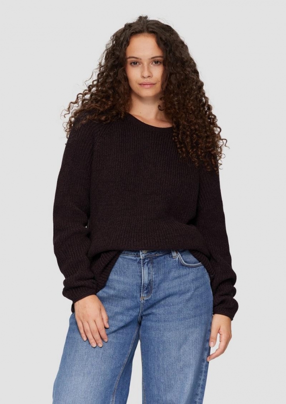 s.Oliver Strickpullover mit Raglanärmeln - aubergine