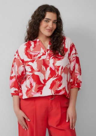 s.Oliver Strukturierte Bluse aus Viskosemix - preiselbeere