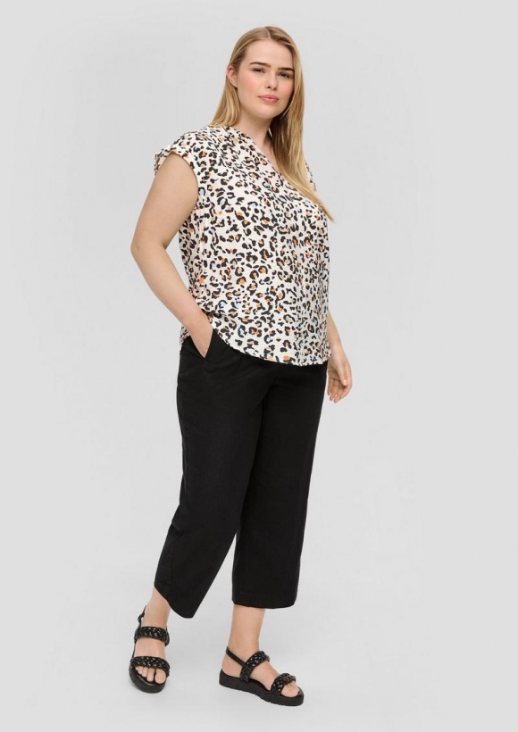 s.Oliver Culotte aus Leinenmix - schwarz
