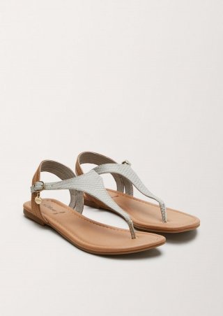 s.Oliver Sandalen in Leder-Optik - grau